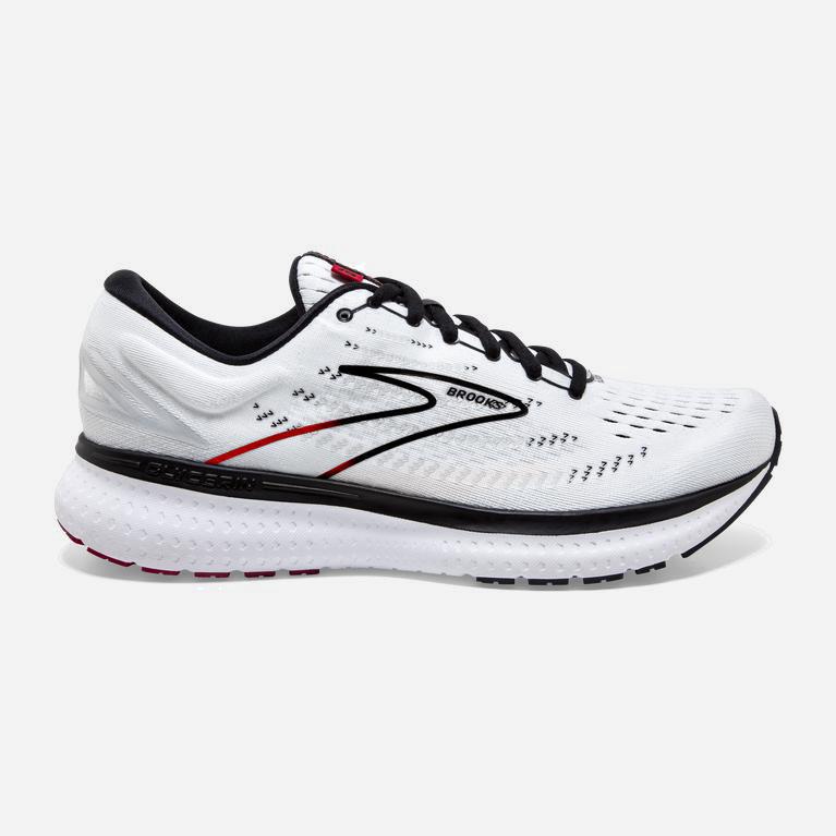 Ténis Brooks Glycerin 19 Sapatilhas De Corrida Para Estrada Homem Branco/Pretas/Vermelhas (43082HWQP